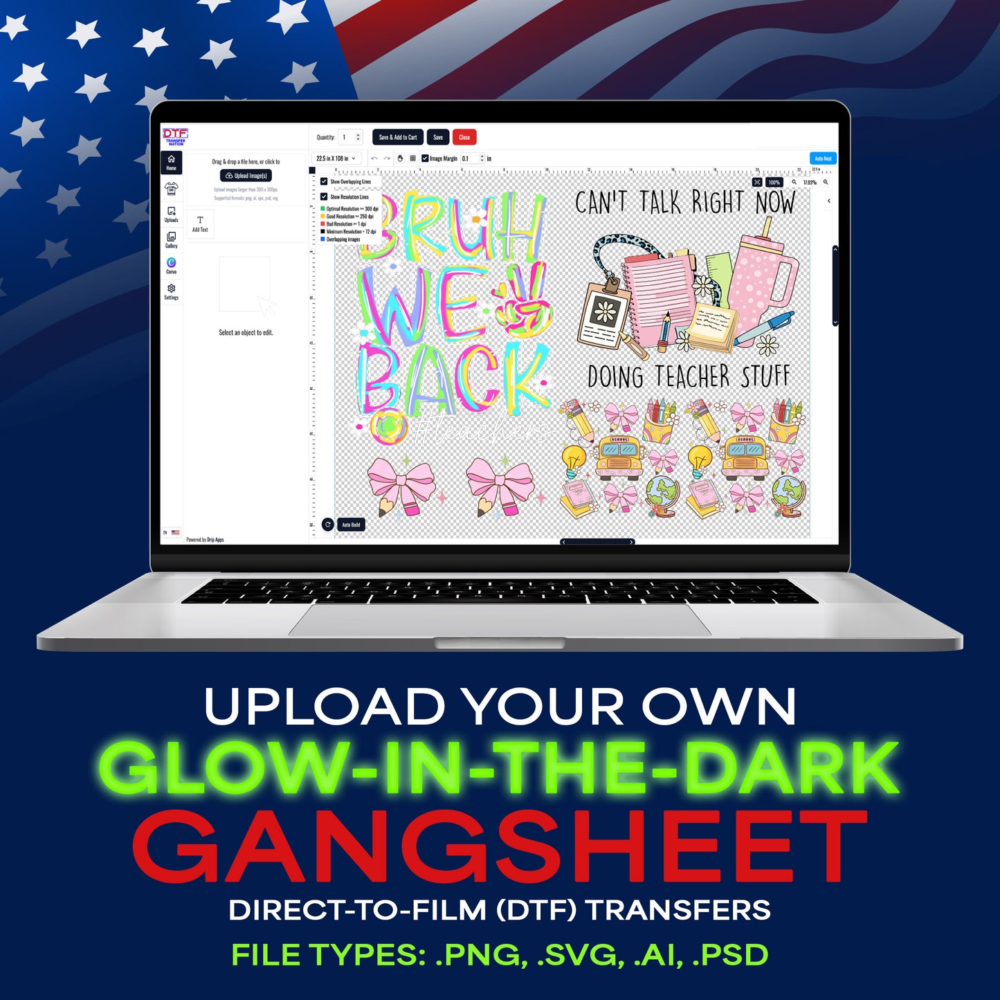 Upload a Gang Sheet - GLOW-IN-THE-DARK