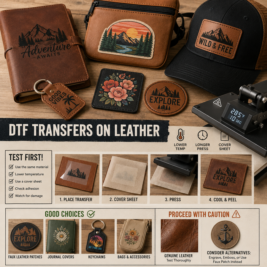 Can You Use DTF Transfers on Leather and Faux Leather? What to Know