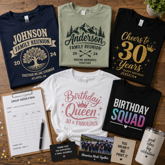 Custom Apparel Ideas for Family Reunions and Birthday Parties