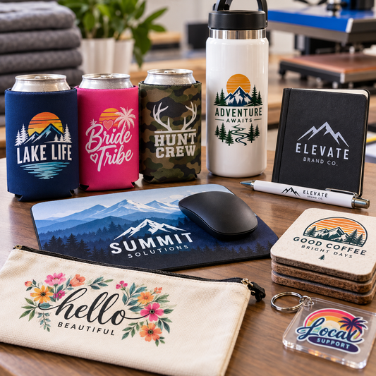 DTF on Koozies, Mouse Pads, and Promotional Products
