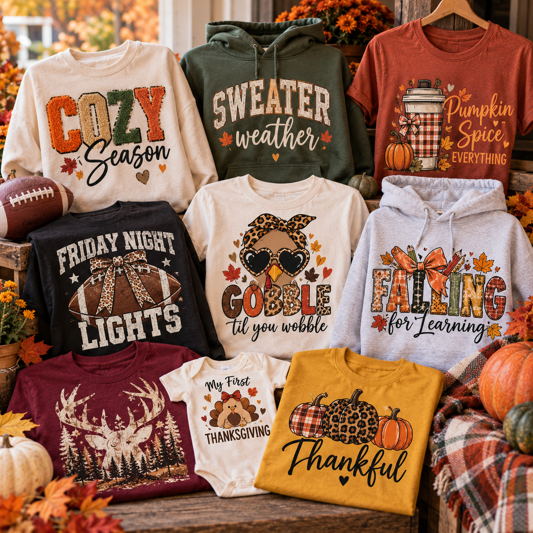 Fall and Thanksgiving Custom Apparel Ideas for DTF Sellers