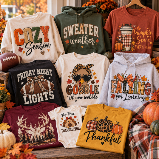 Fall and Thanksgiving Custom Apparel Ideas for DTF Sellers