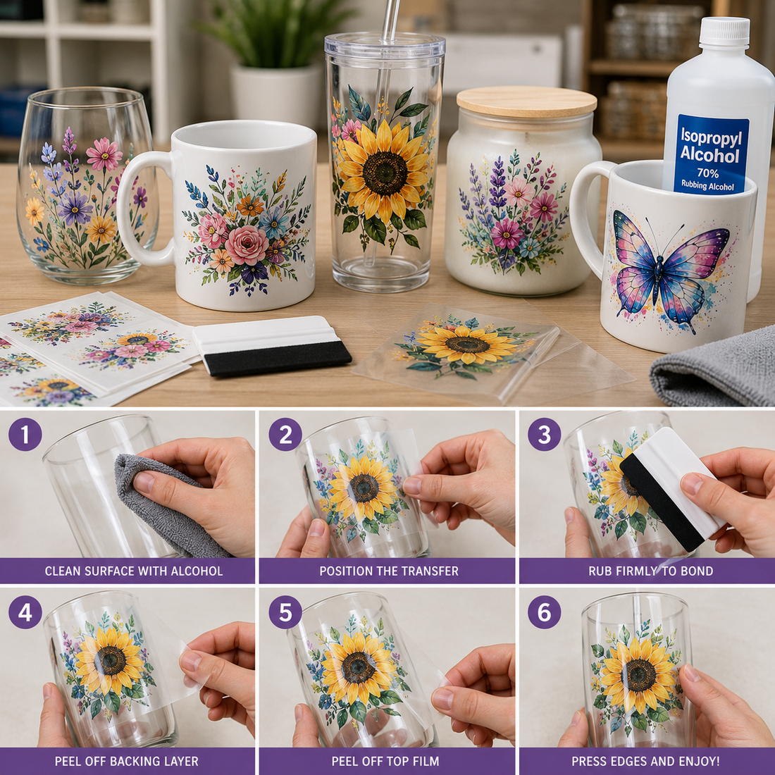 How to Apply UV-DTF Transfers to Glass, Mugs, and Ceramics