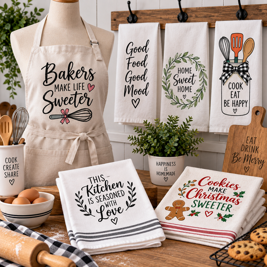 How to Put DTF Transfers on Aprons, Tea Towels, and Kitchen Linens