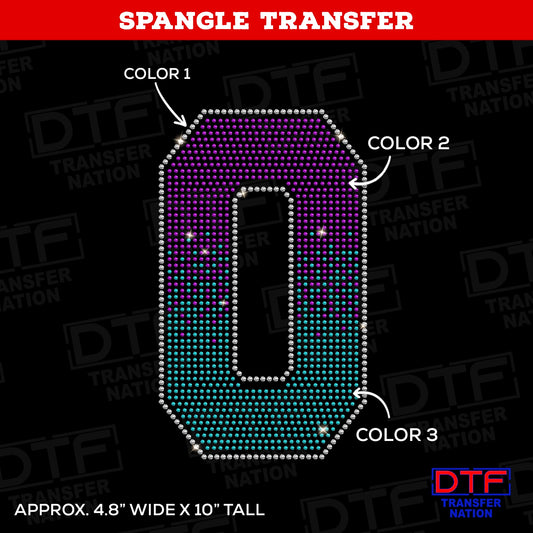 Number 0 - Gradient - Pick Your Colors - Spangle Transfer