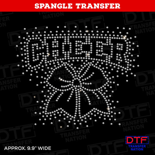 Cheer with Bow - Design 1 - Spangle Transfer