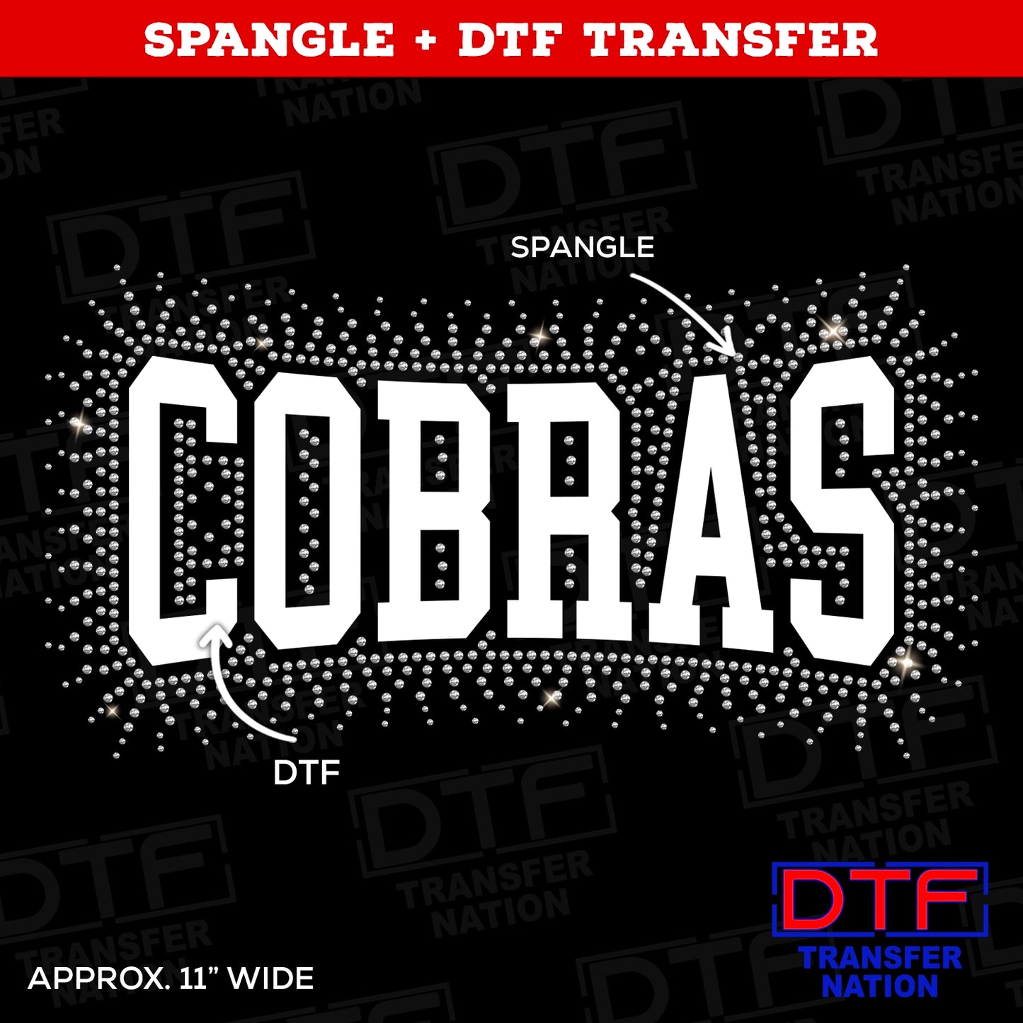 Cobras - Spangle + DTF Transfer - Pick your colors