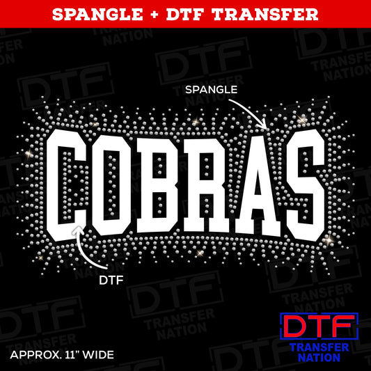 Cobras - Spangle + DTF Transfer - Pick your colors