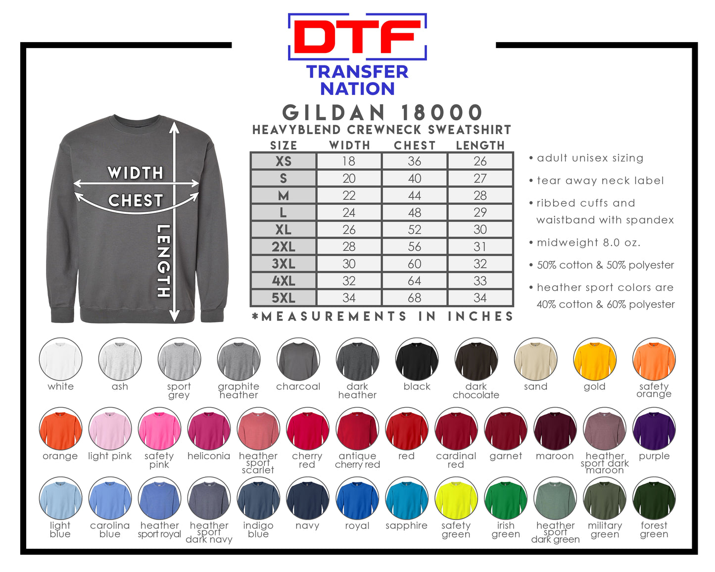 TSA - Gildan Heavy Cotton Crew - 18000