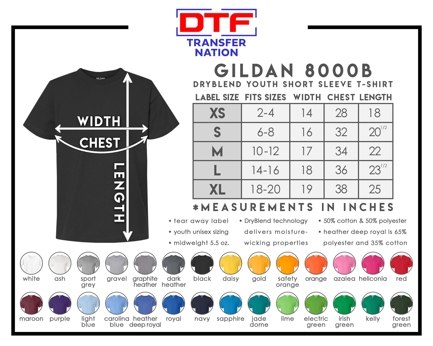 TSA - Gildan Dryblend Cotton Tee - 8000