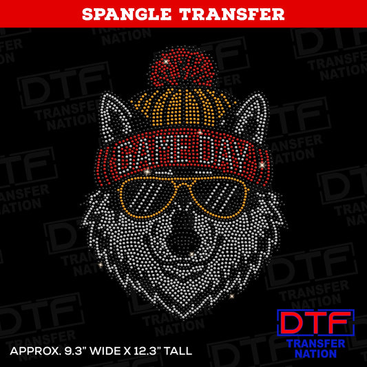 Game Day Wolf - 4 Color Design - Spangle Transfer