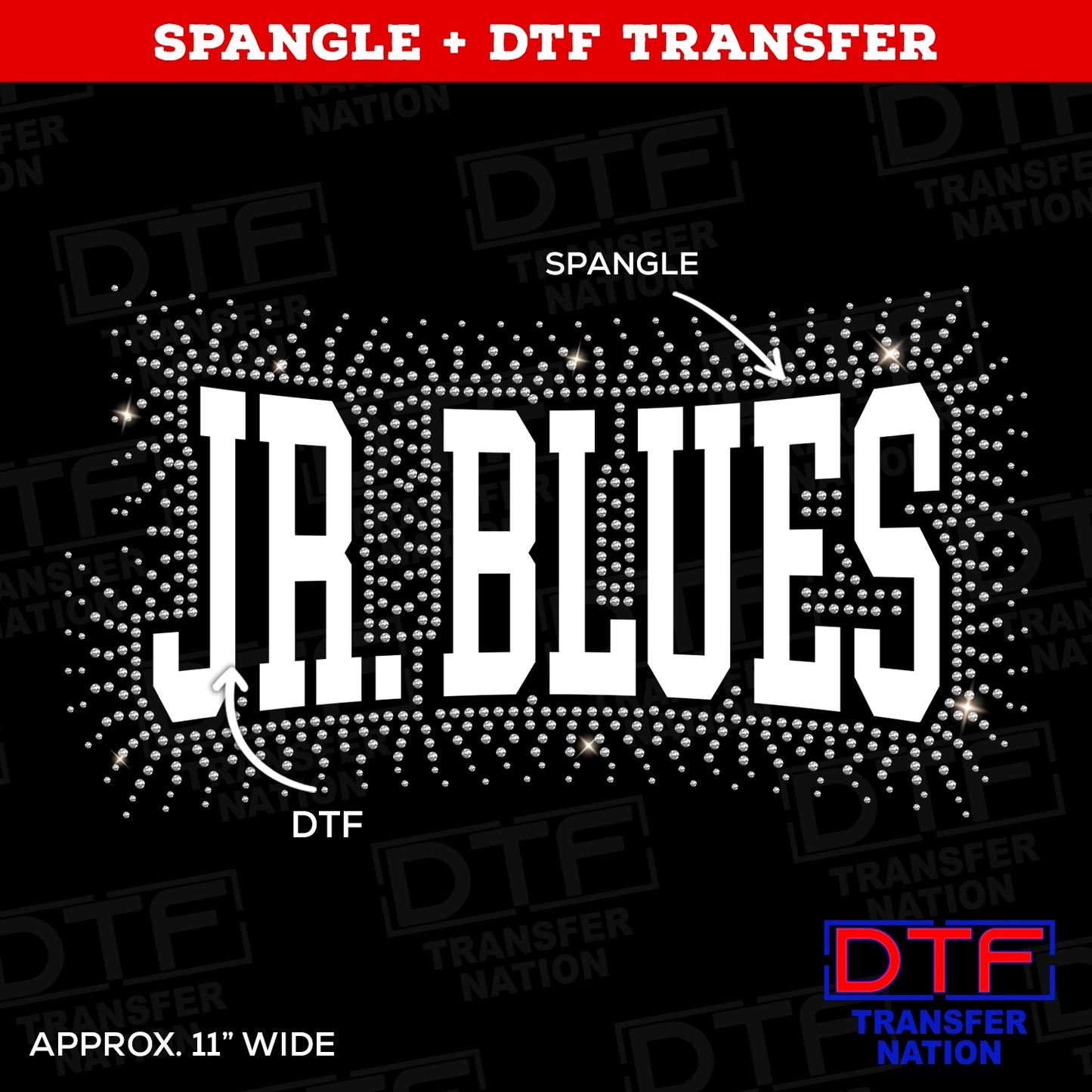 Jr. Blues - Spangle + DTF Transfer - Pick your colors
