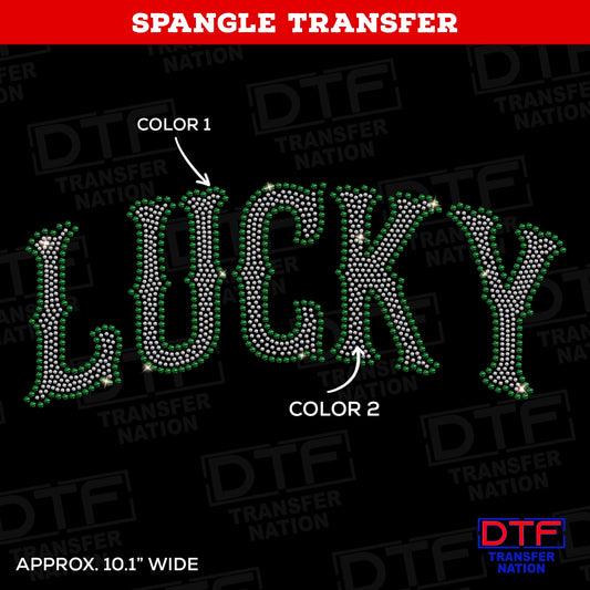 Lucky - Design 1 - St. Patrick's Day - Spangle Transfer