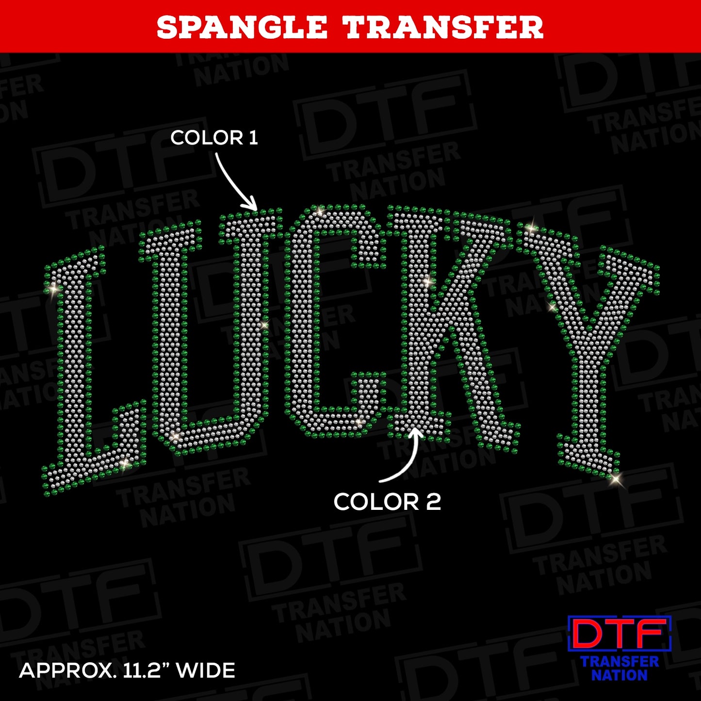 Lucky - Design 2 - St. Patrick's Day - Spangle Transfer