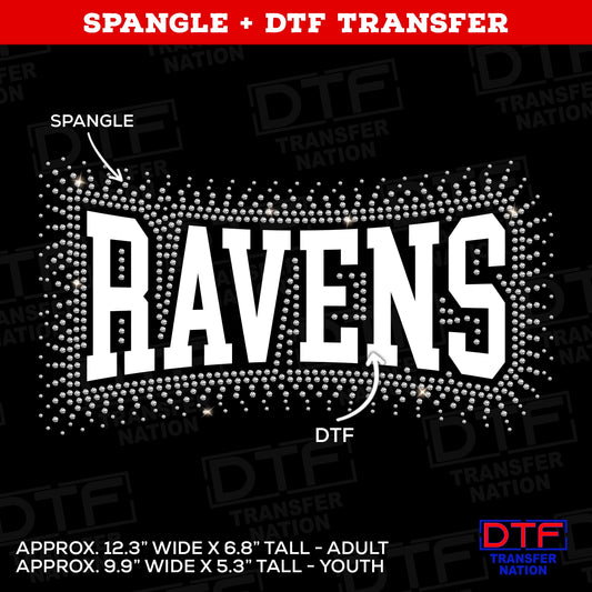 Ravens - Spangle + DTF Transfer - Pick your colors