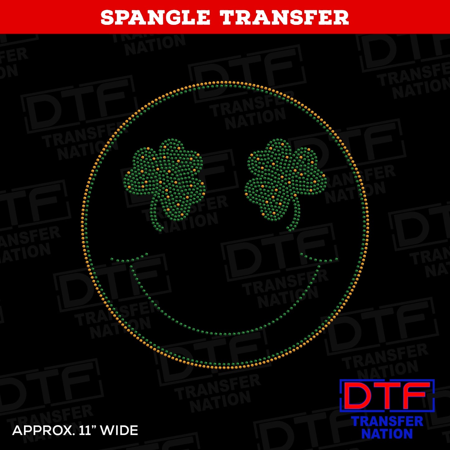 St. Patrick's Day Smiley Face - 2 colors - Spangles