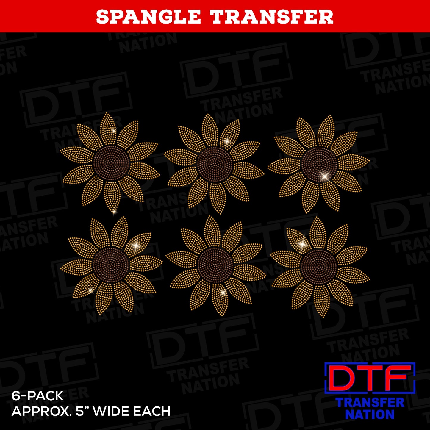 Small Sunflowers - 6 pack - Spangle Transfer