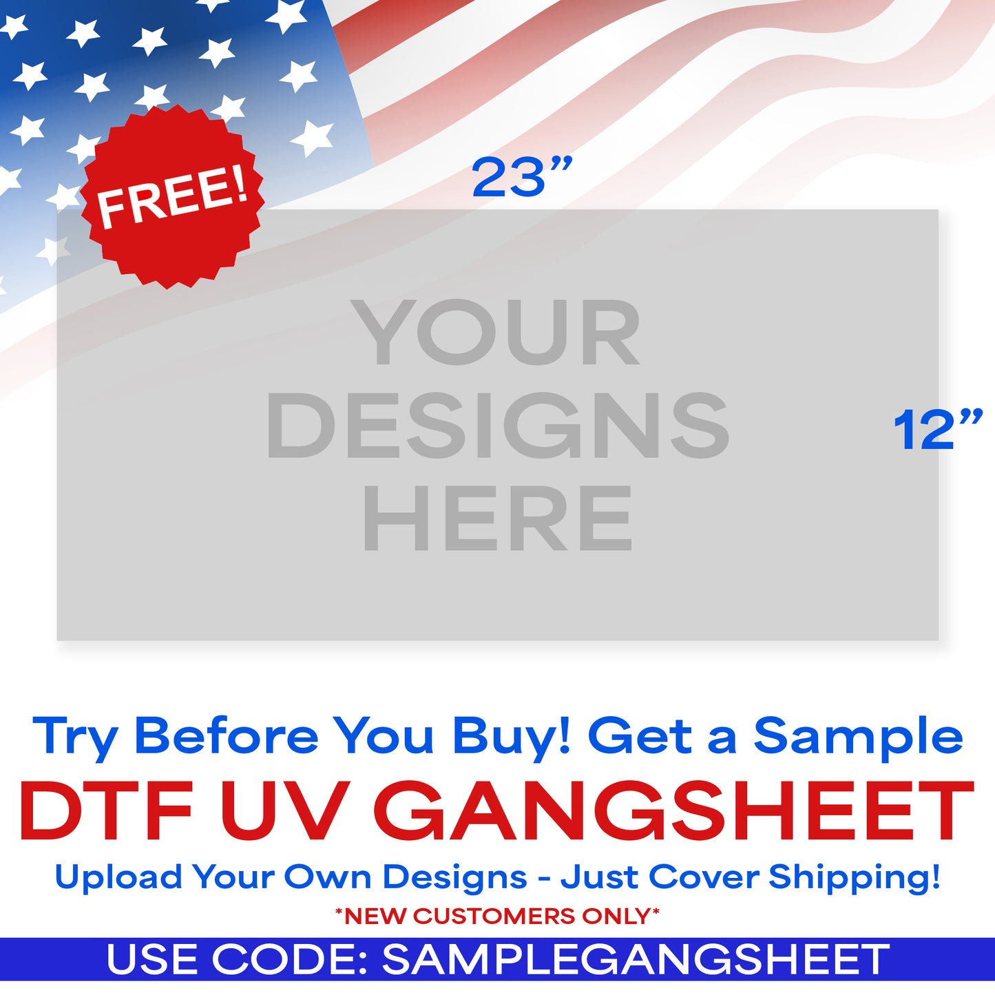 Sample 23"x12" UV DTF - Try Before You Buy!