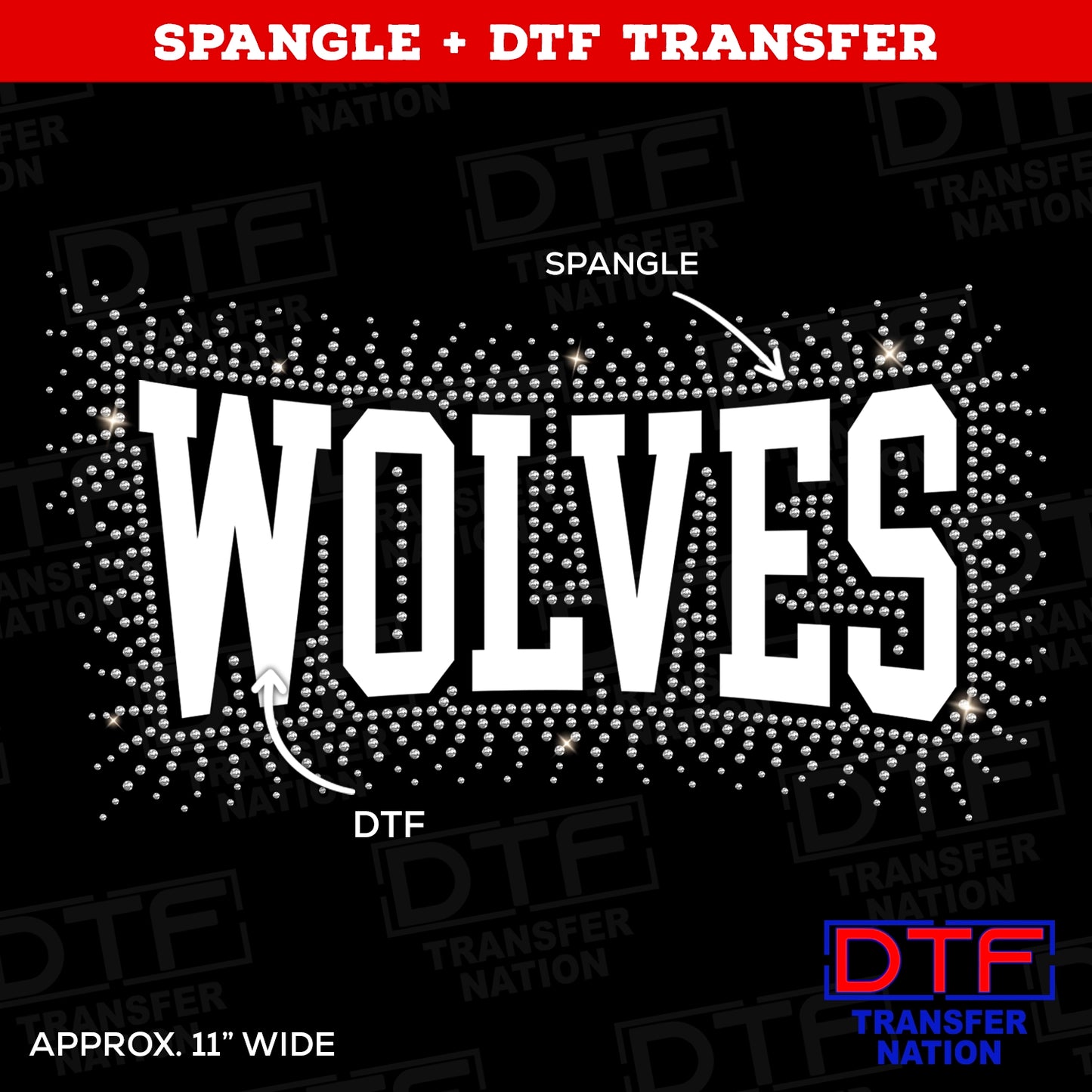 Wolves - Spangle + DTF Transfer - Pick your colors