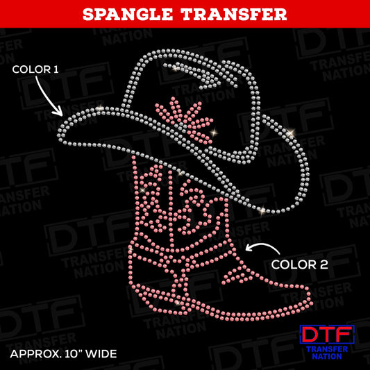 Cowboy Hat & Boot - Design 1 - Spangle Transfer