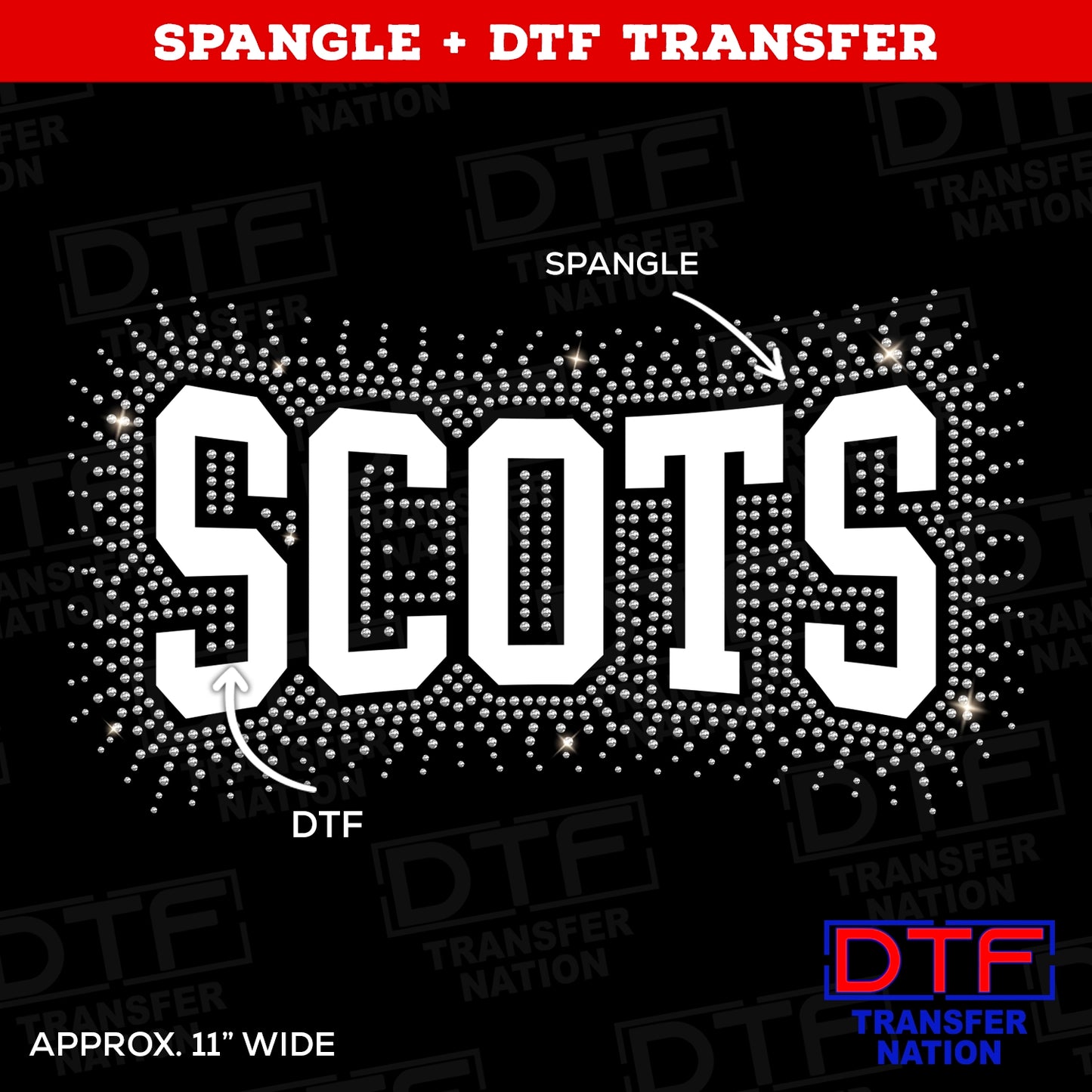 Scots - Spangle + DTF Transfer - Pick your colors